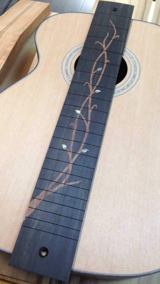 Cozad Guitars - Fretboard Inlay Complete
