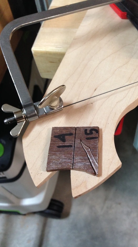 Cozad Guitars - Cutting the Fretboard Inlay