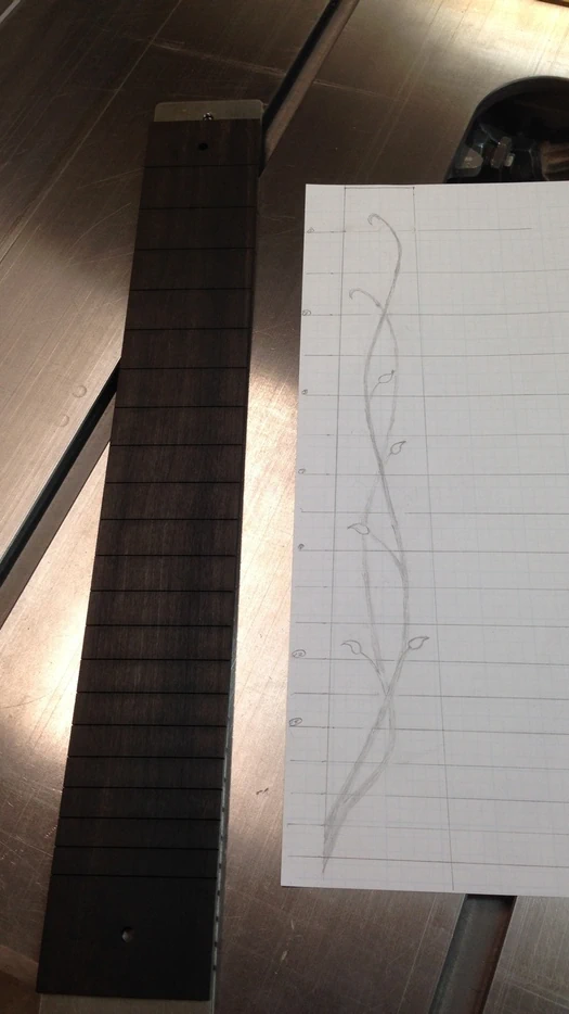 Cozad Guitars - Fretboard Inlay Sketck