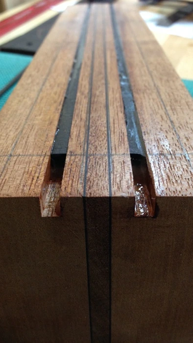 Cozad Guitars - Close-up of Carbon Fiber Rods