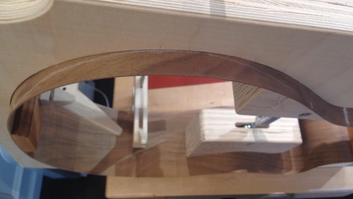 Cozad Guitars - Arm Bevel Location Marked