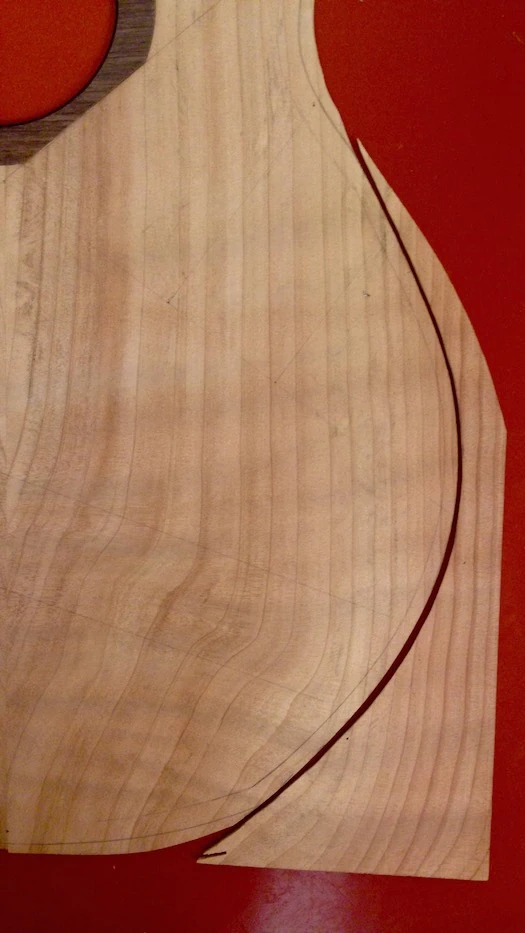 Cozad Guitars - Soundboard Arm Bevel Cut