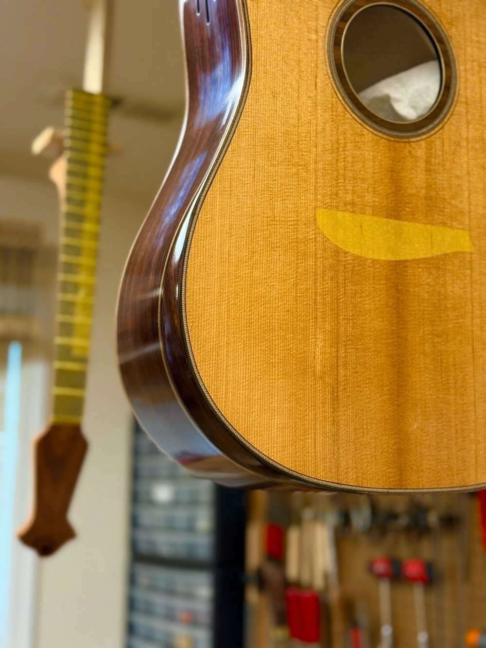 Cozad Guitars Finish Drying