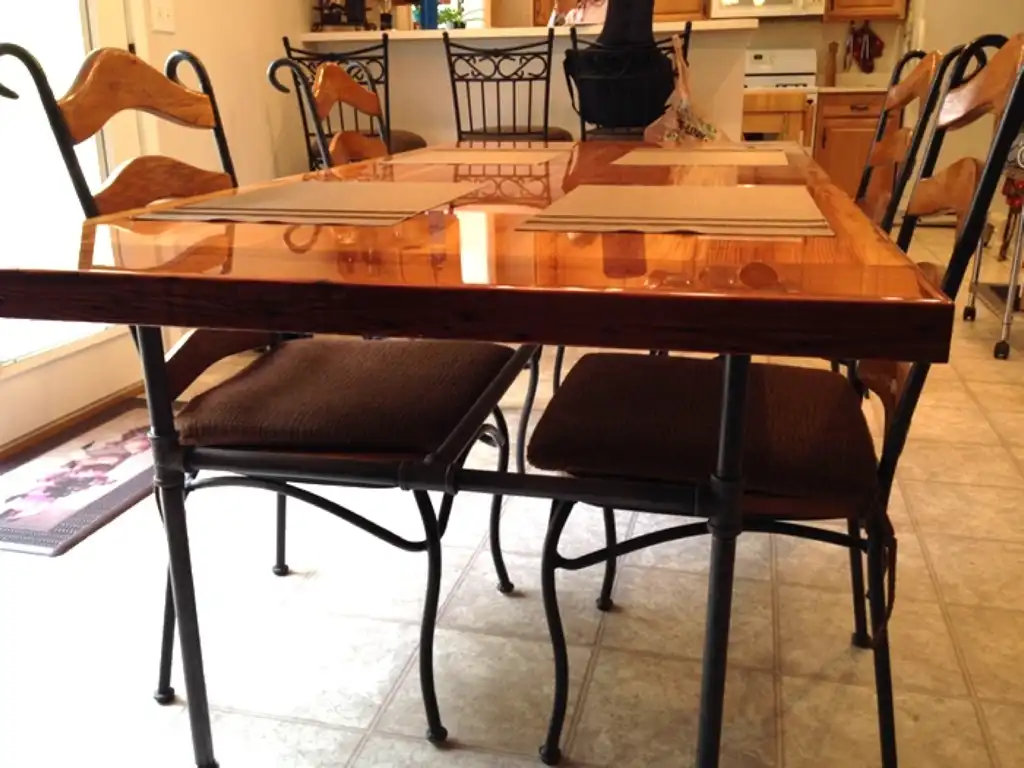 Pine Table from Floor Joists