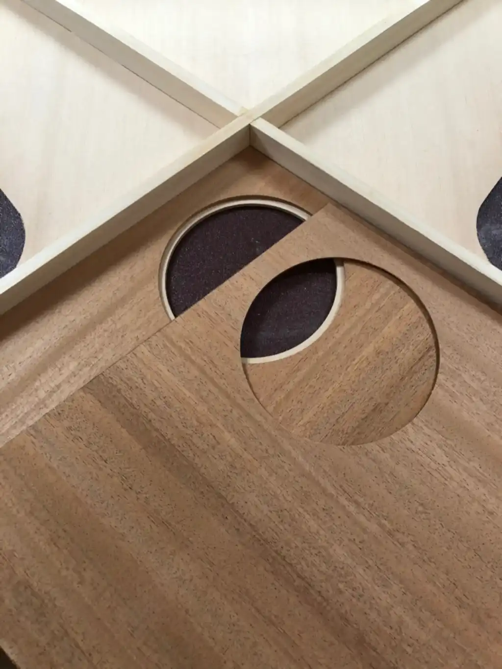 Unbound soundhole cut first, then laminated