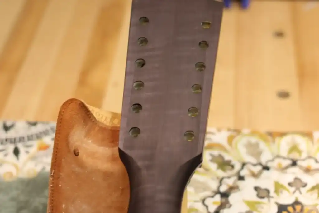 Headstock Stain Applied