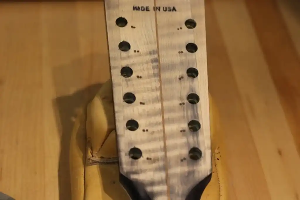 Scraped Back of Headstock