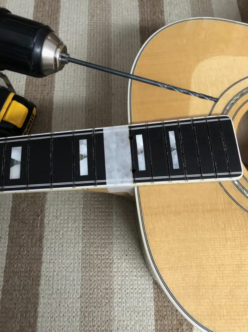 Drill Fretboard for Neck Removal