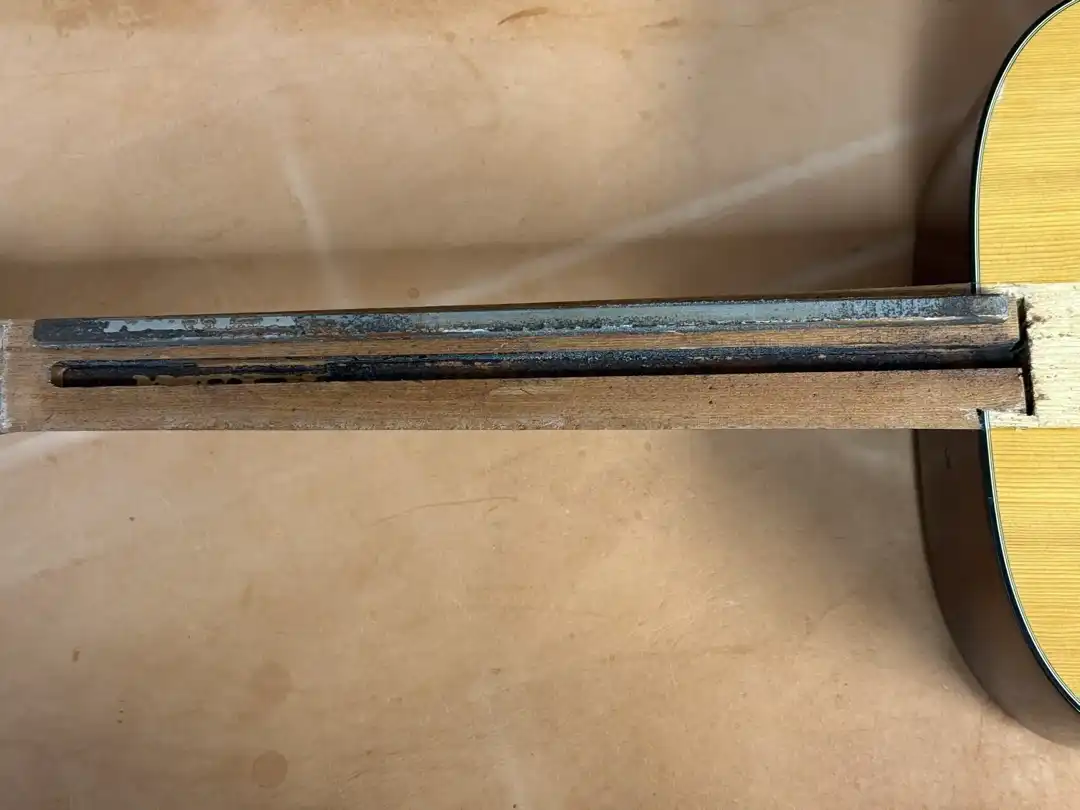 1972 Martin D-18 Neck Square Tube Removed