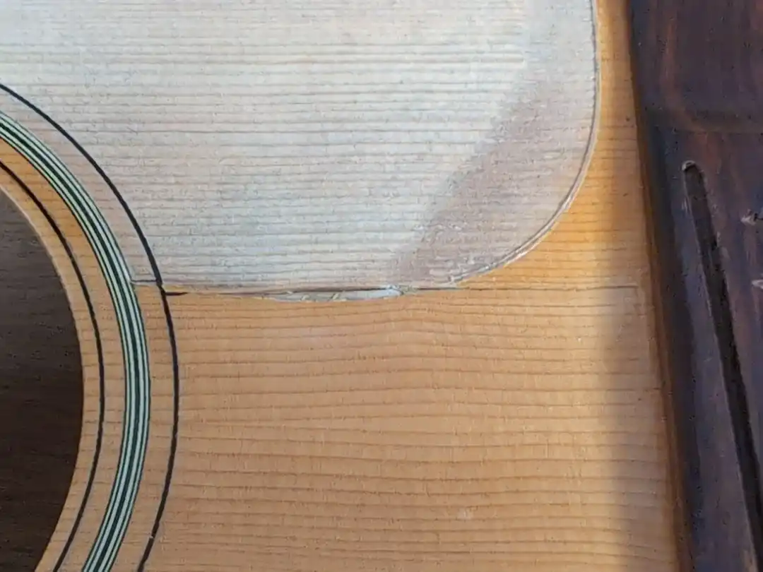 Martin Soundboard Split at Pickguard